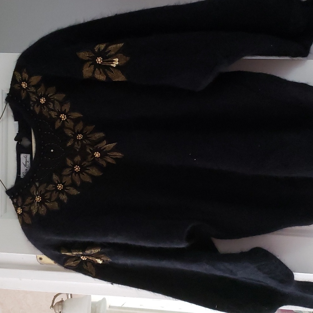 Black angora sweater